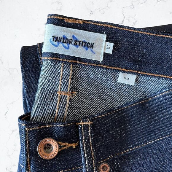 NWOT Taylor Stitch The Slim Jean in Natural Indigo Selvage Sz 28 Button Fly Blue - Picture 12 of 12
